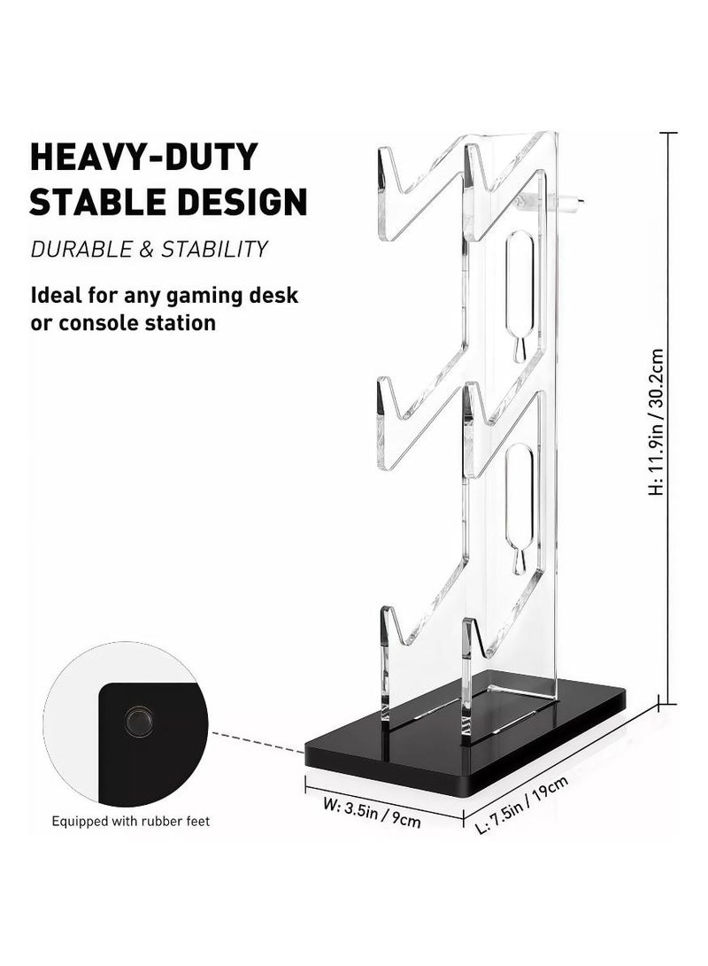 Xkimos 3 Layer Acrylic Universal Game Controller Stand, PS5 Xbox ONE Switch Controller Stand, Gaming Accessory, Non-Slip Stable Acrylic Transparent Headset Holder - Image 2